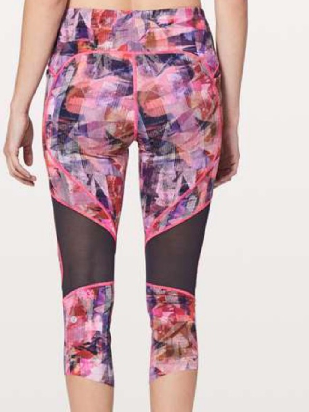 Lululemon On Pace Crop Legging 21" Sun Dazed Multi Pink‎ Yoga Running Hiking